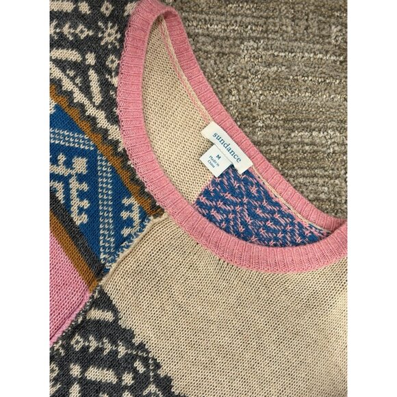 SUNDANCE FIELDS OF FAIR ALPACA WOOL BLEND LIGHTWEIGHT SWEATER PULLOVER M EUC - Picture 3 of 4